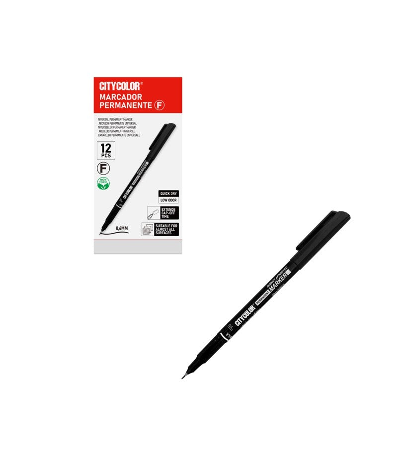 Marcador Tinta Permanente F 0.6MM Preto