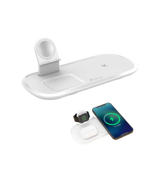 Carregador Secretária Wireless Devia 3em1