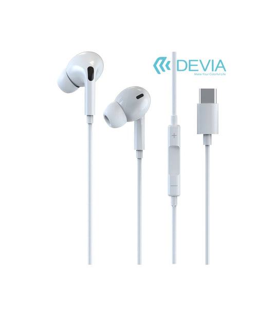 Auricular Com Fio In Ear Tipo C DEVIA